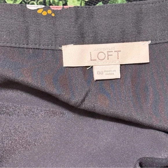 LOFT Black Floral Tiered Midi Skirt - Picture 9 of 10